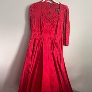 Hellbunny fit and flare dots dress. Size XL